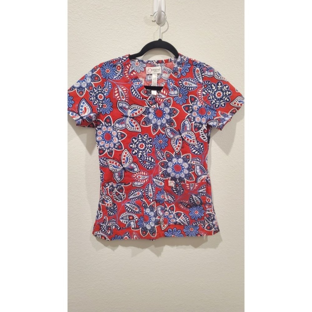 PEACHES Uniform Flower Scrub